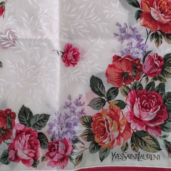 YSL floral neckerchief scarf Yves Saint Laurent - Picture 2 of 5